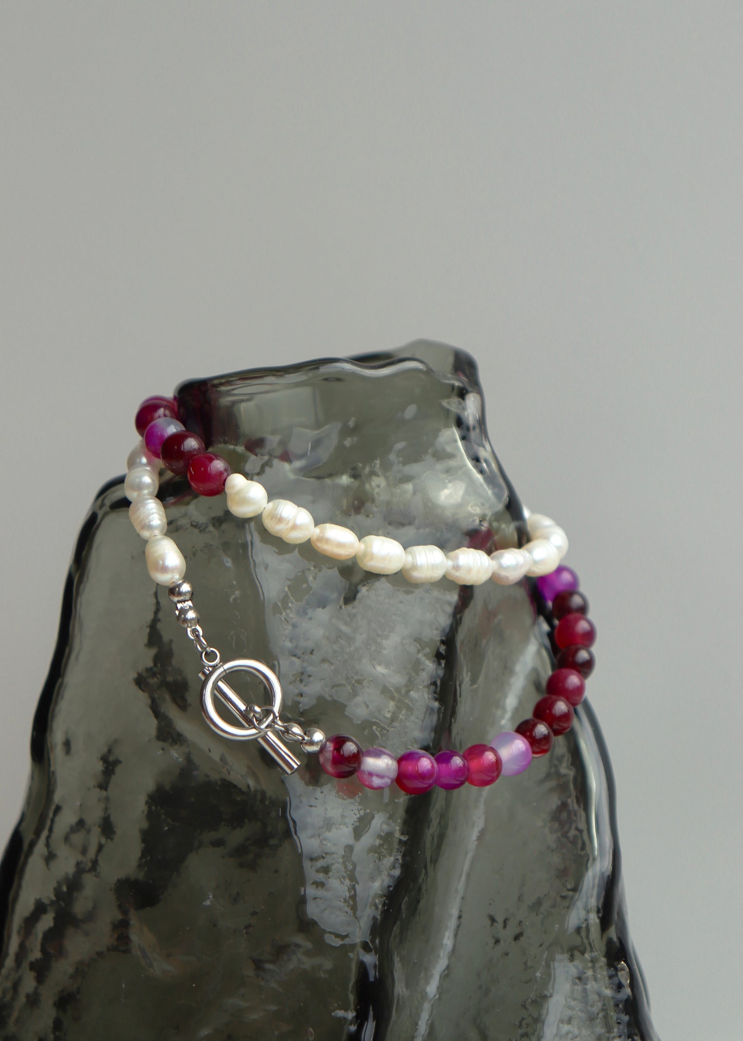 Collier de perles Ange - Prune