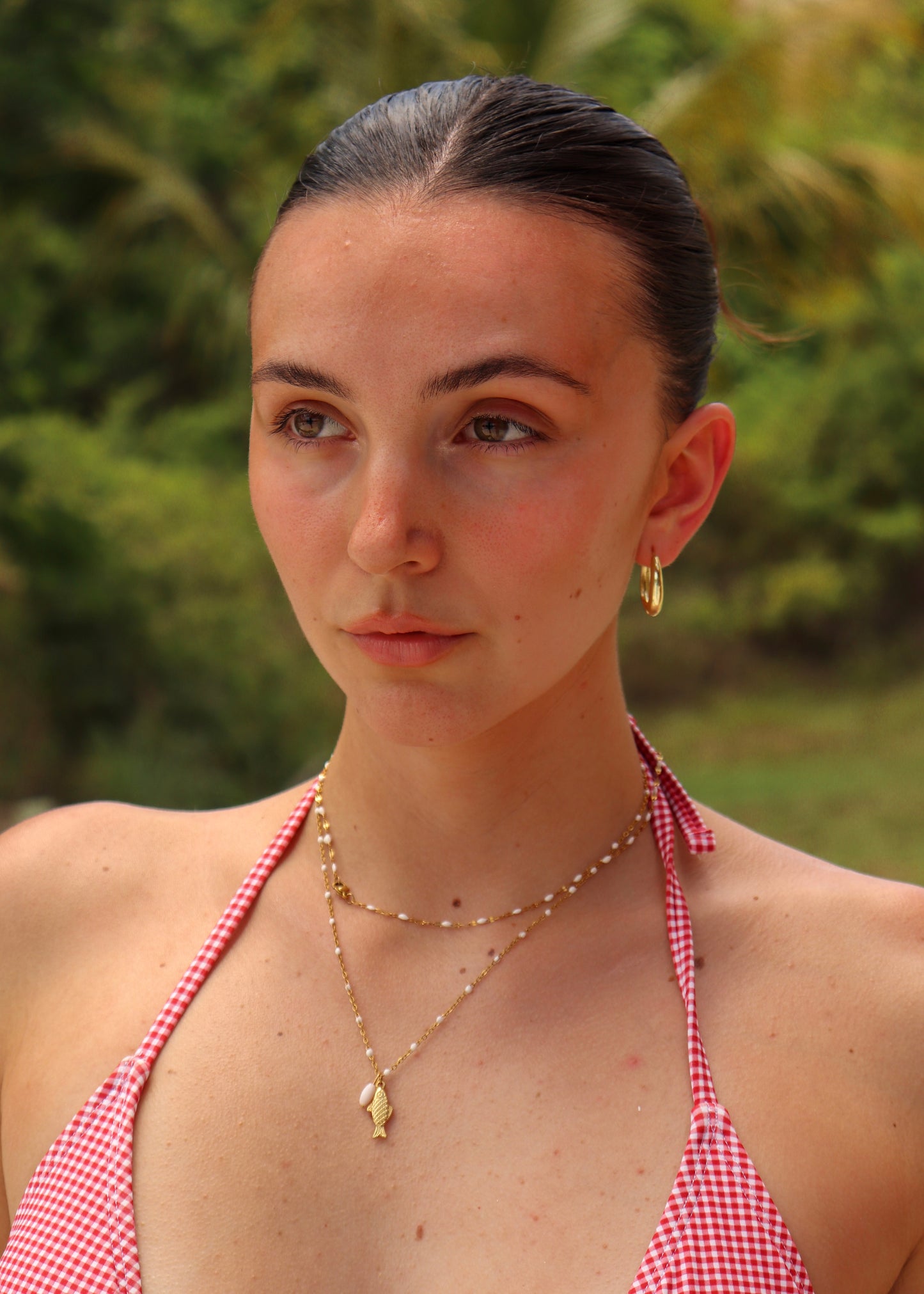 Andaluza White Chain Necklace - Gold