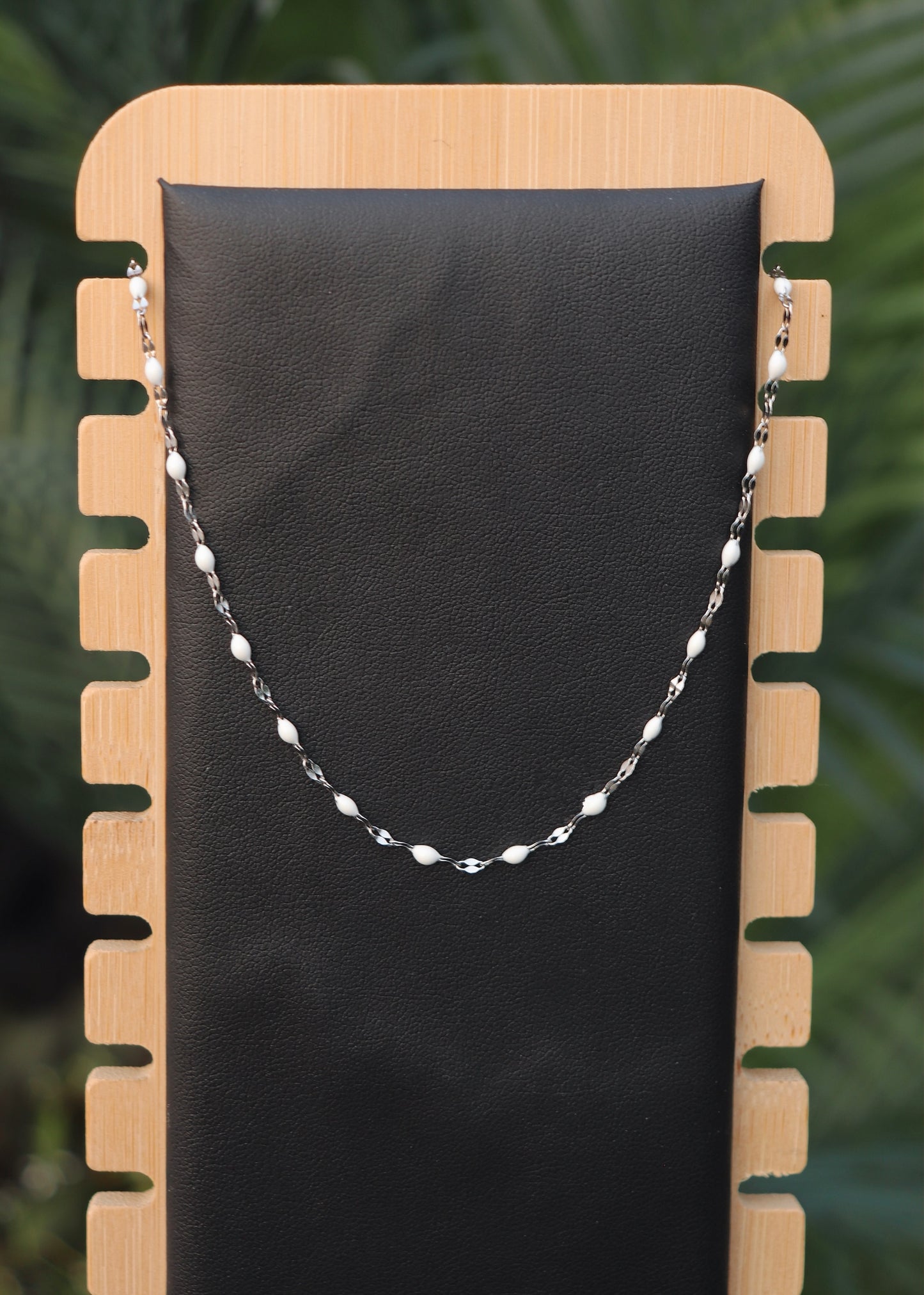 Collier Andaluza - chaine argent & blanche