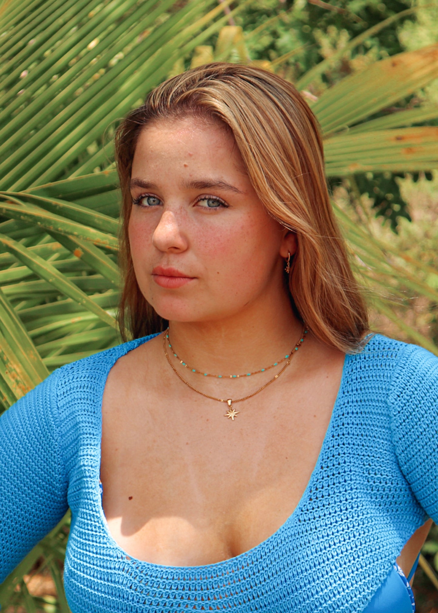 Collier Cielo - chaine or & bleue