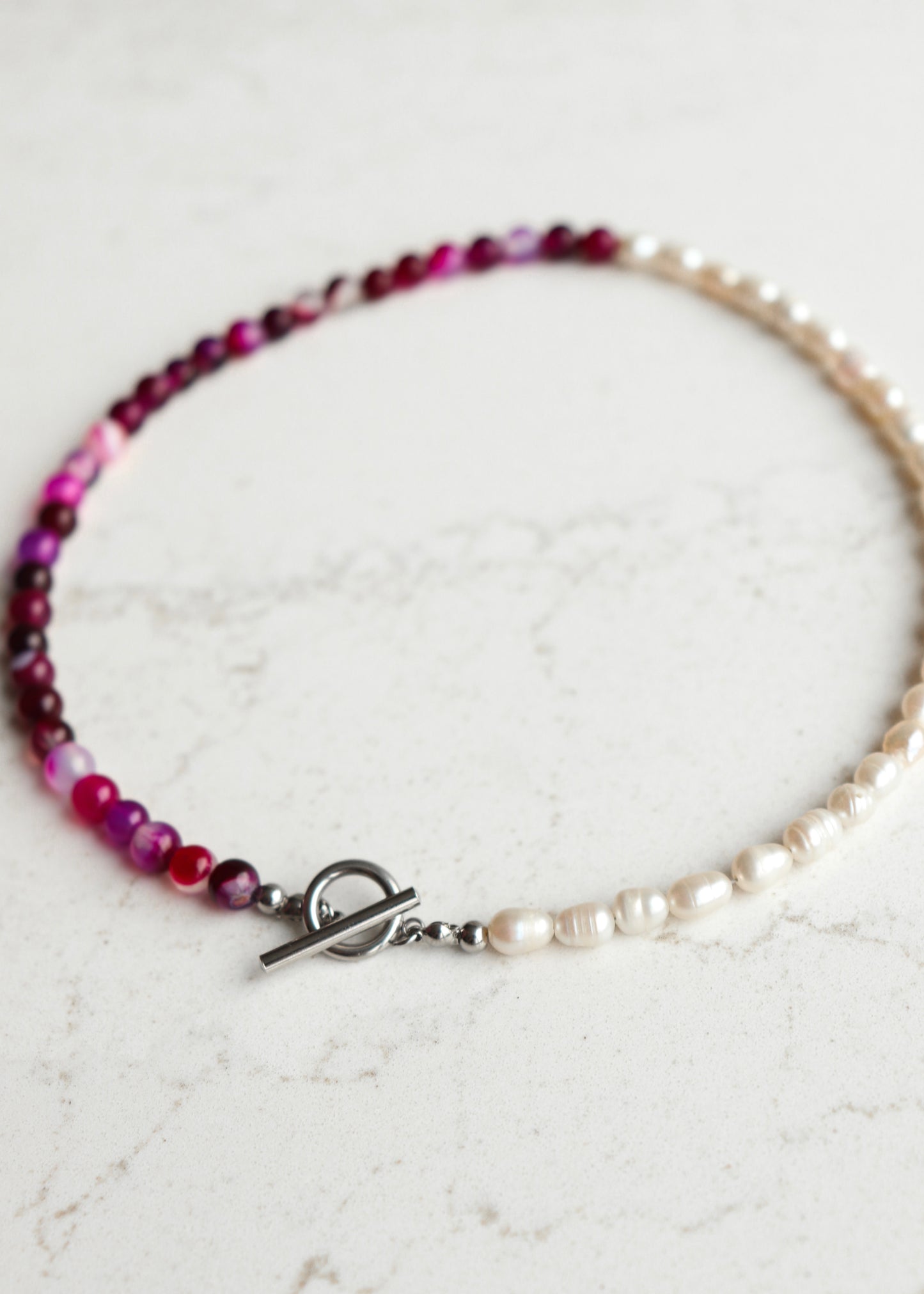 Collier de perles Ange - Prune