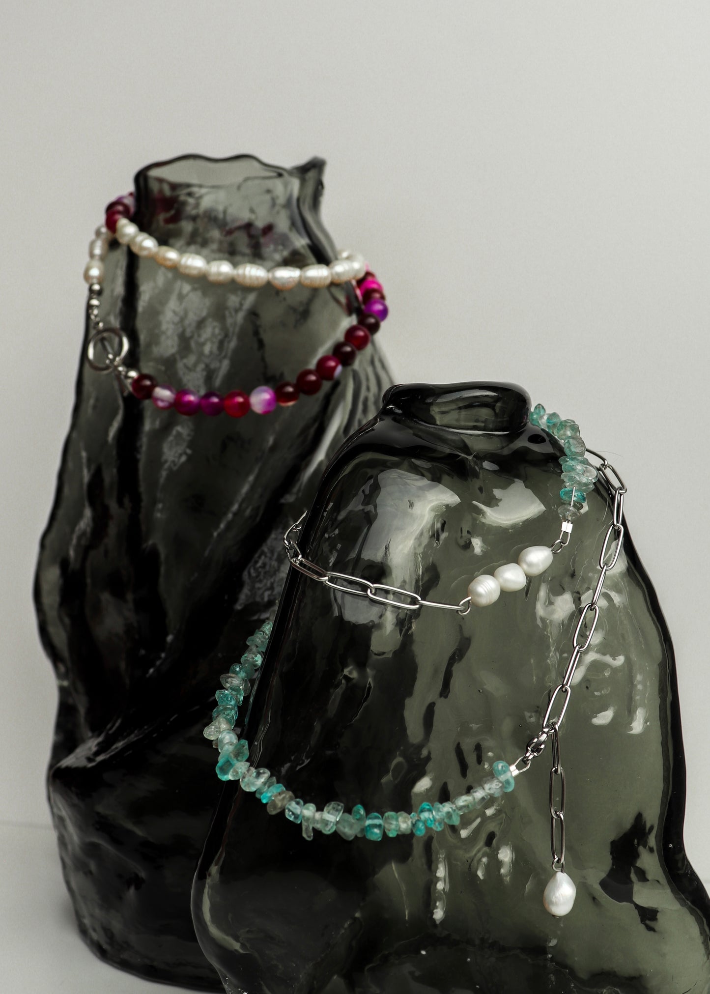 Collier de perles Ange - Prune
