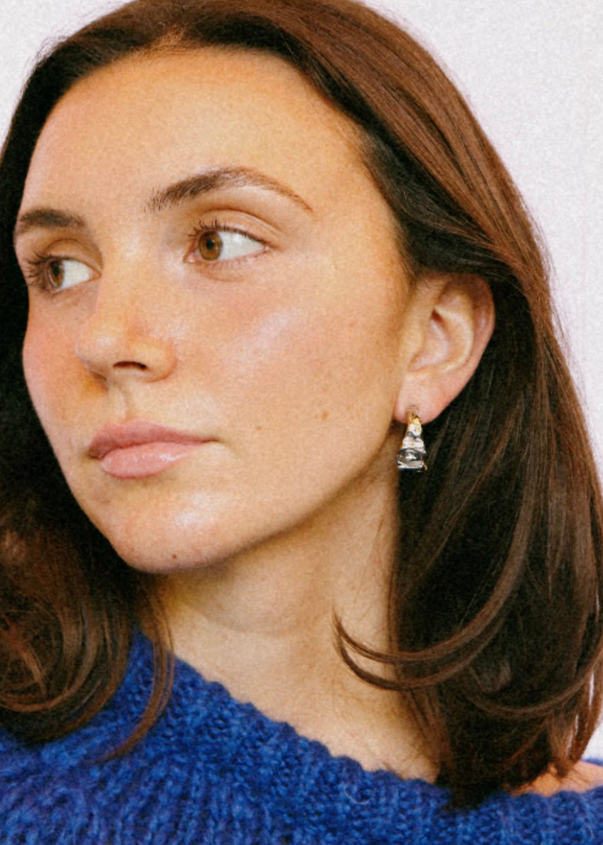 Ambergris Hoop Earrings - Silver