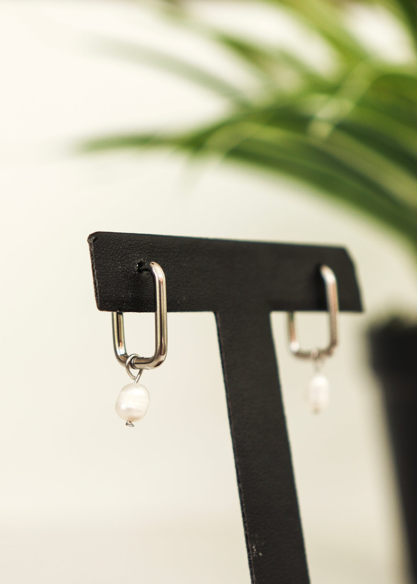 Boucle d'oreille rectangle à perles
