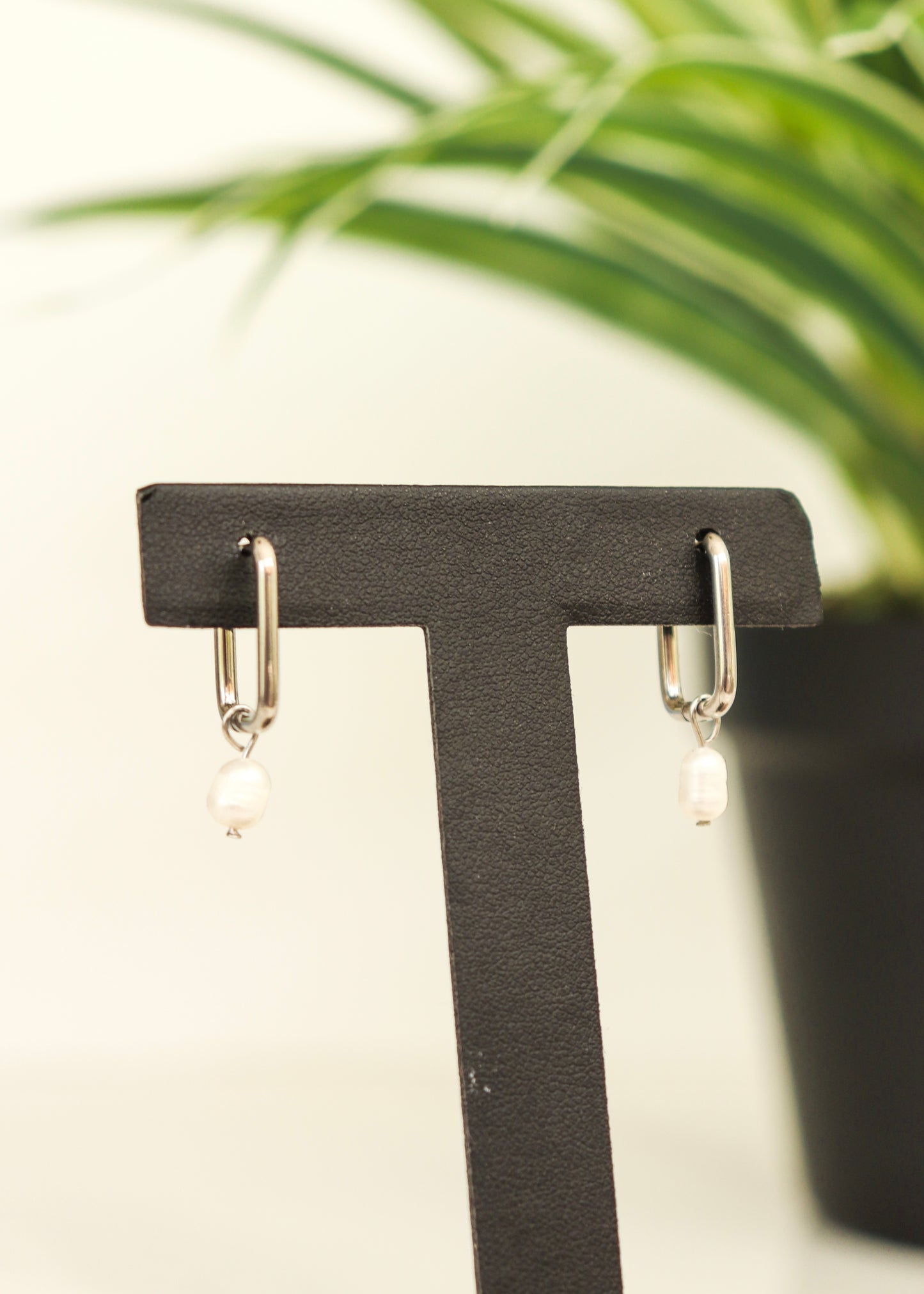 Boucle d'oreille rectangle à perles