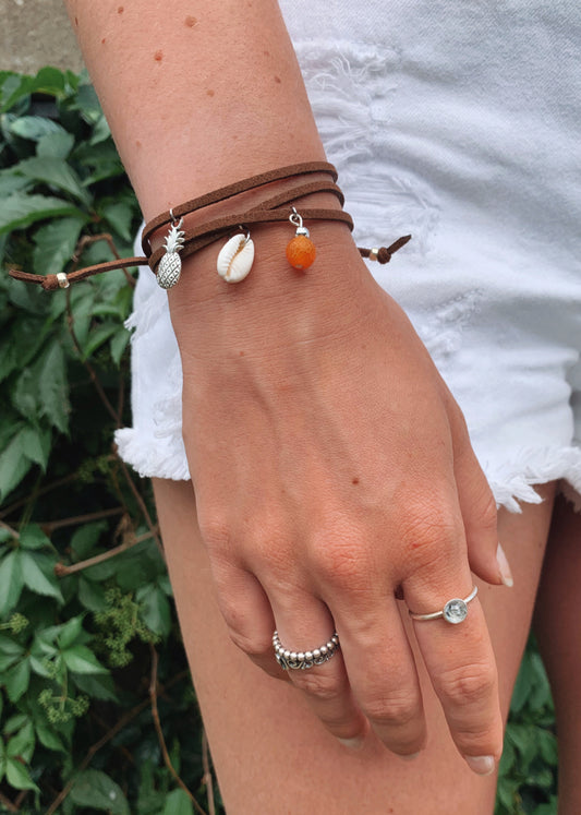 Pineapple tropic leather bracelet (5378421129366)