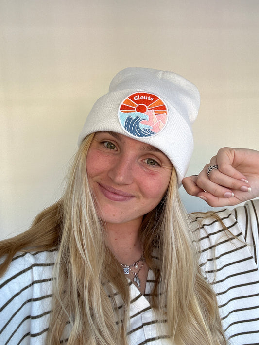 Tuque blanche logo Clouts