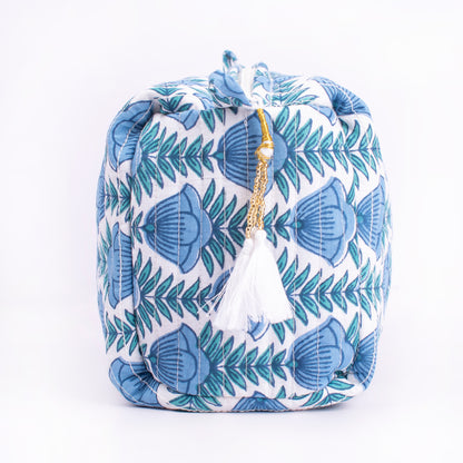 Quilted Cosmetic Pouch Palmeral