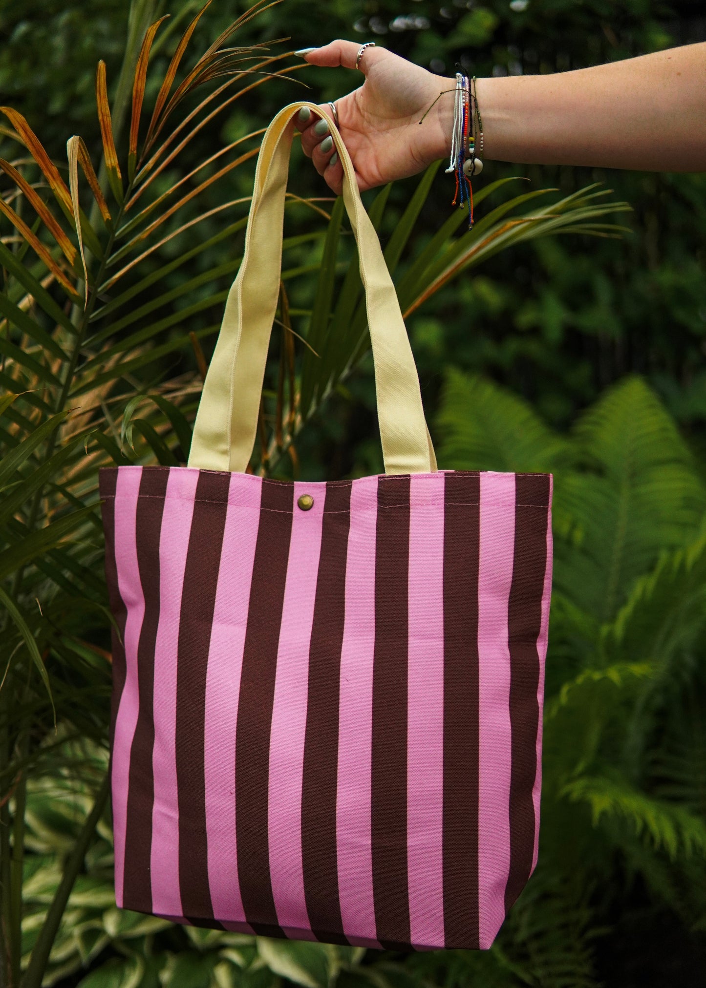 Market Striped Tote Bag
