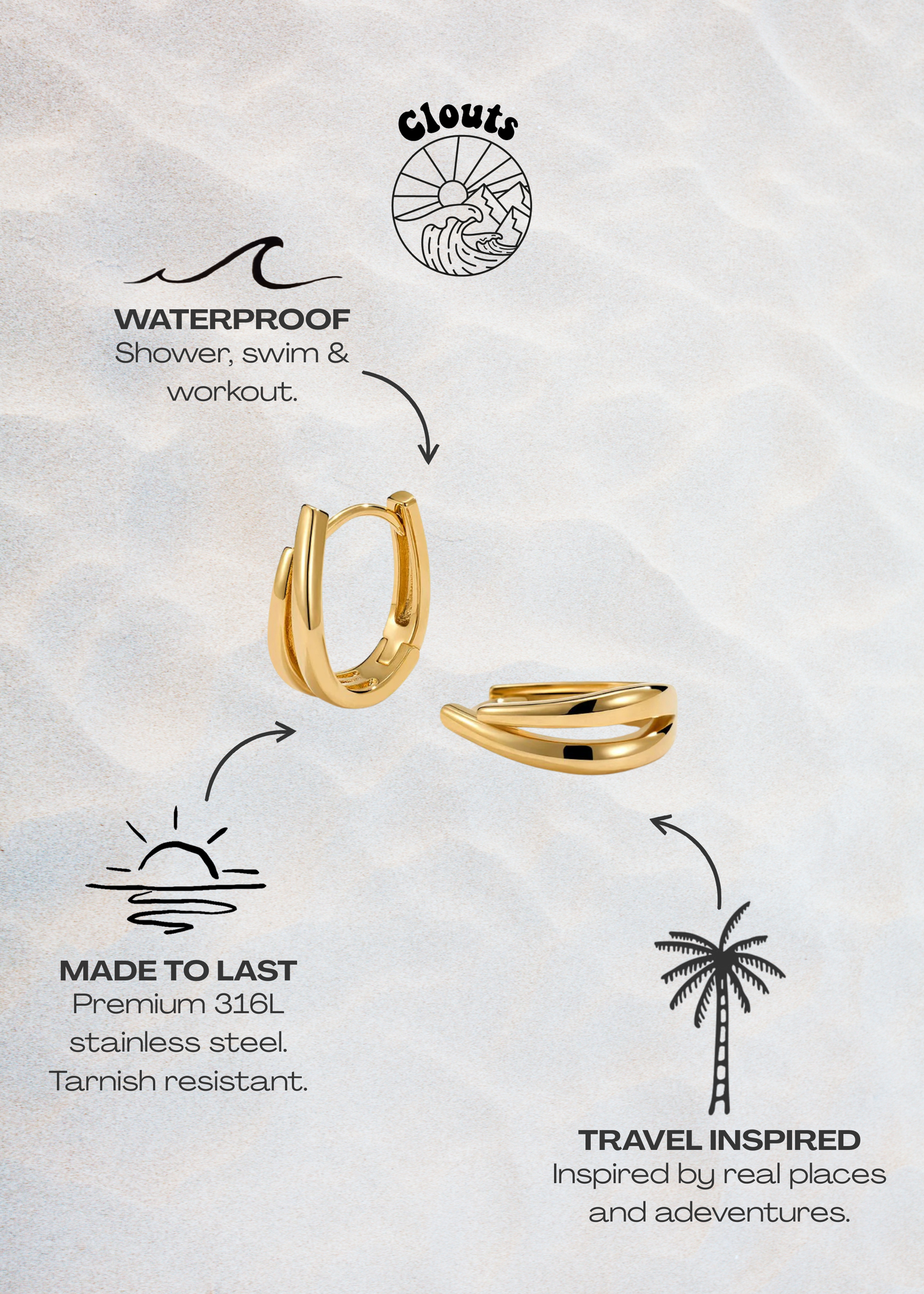 Mirage Hoop Earrings - Gold