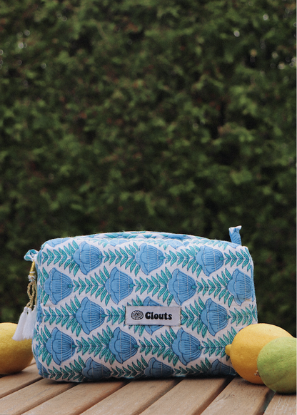 Quilted Cosmetic Pouch Palmeral