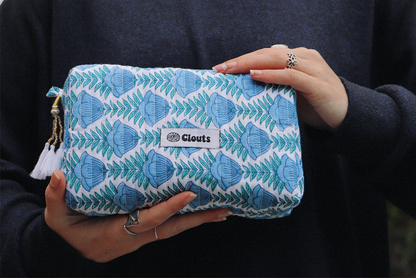 Quilted Cosmetic Pouch Palmeral