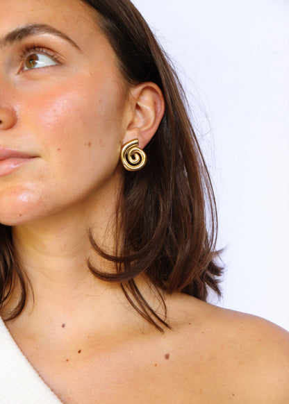 Blue Hole Earrings - Gold