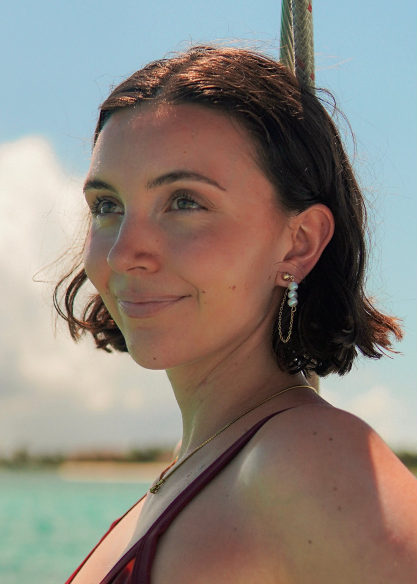 Sandbar Pearl Earrings - Gold