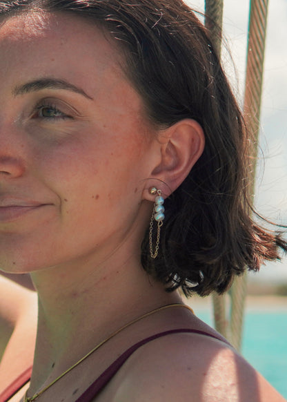 Sandbar Pearl Earrings - Gold