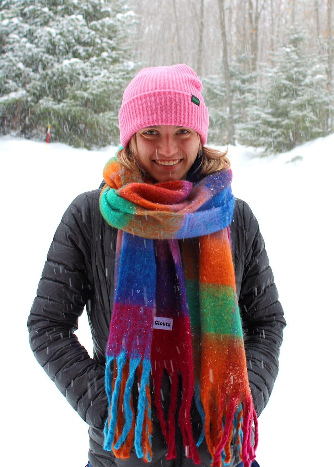 Colorful chunky plaid scarf – Clouts