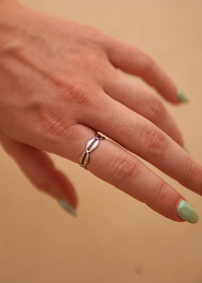 Cowrie Ring - adjustable