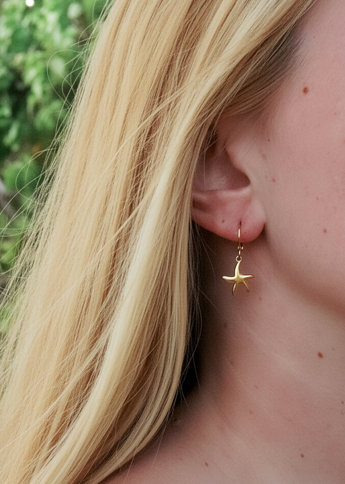 Starfish Hoop Earrings - Gold