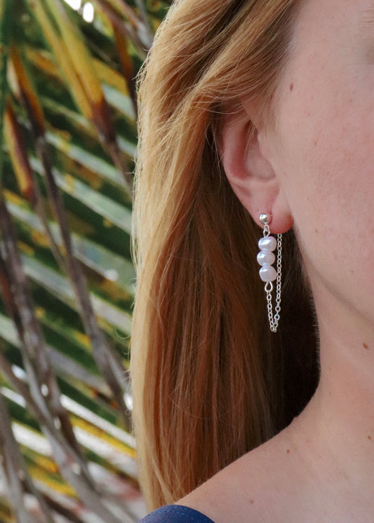 Sandbar Pearl Earring - Silver