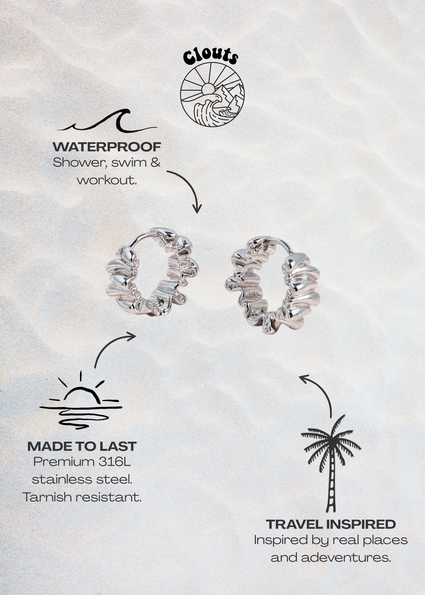 Bimini Hoop Earrings - Silver