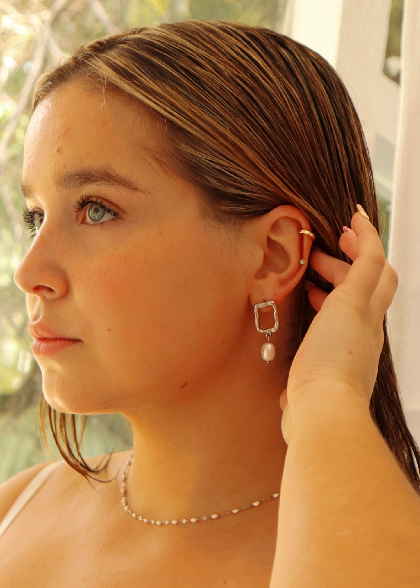 Bliss Pearl Earrings - Silver