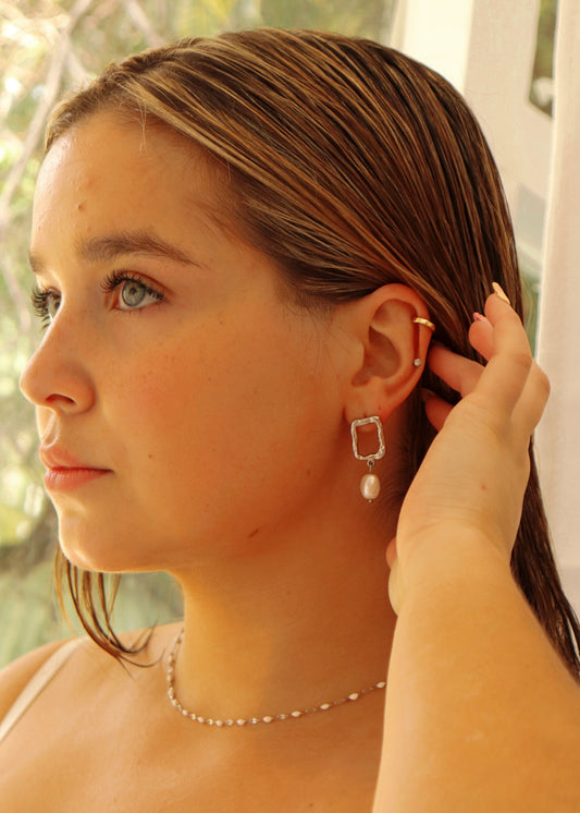 Bliss Pearl Earrings - Silver