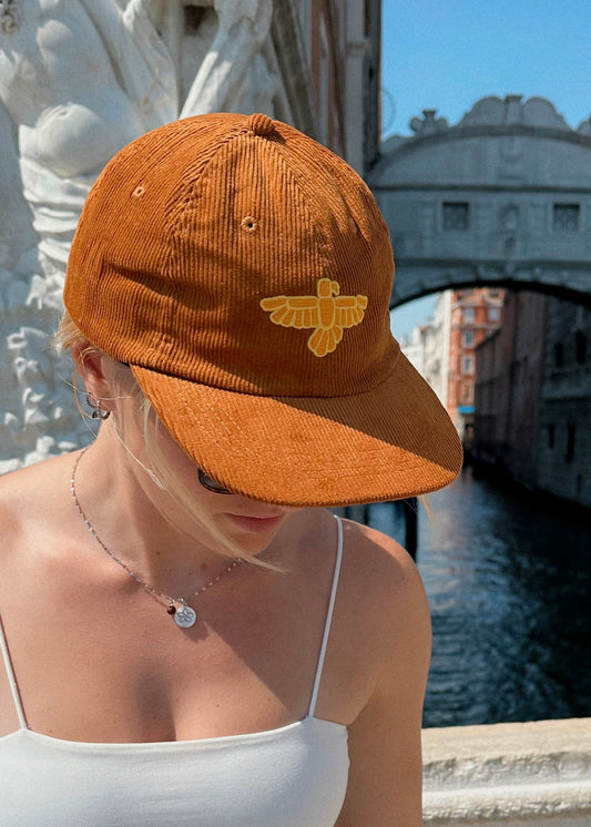 Casquette corduroy rouille