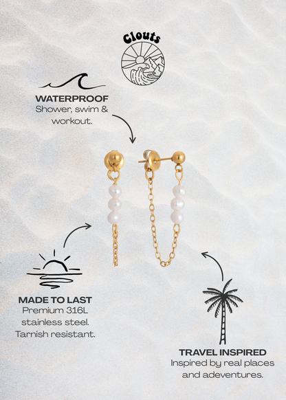 Sandbar Pearl Earrings - Gold