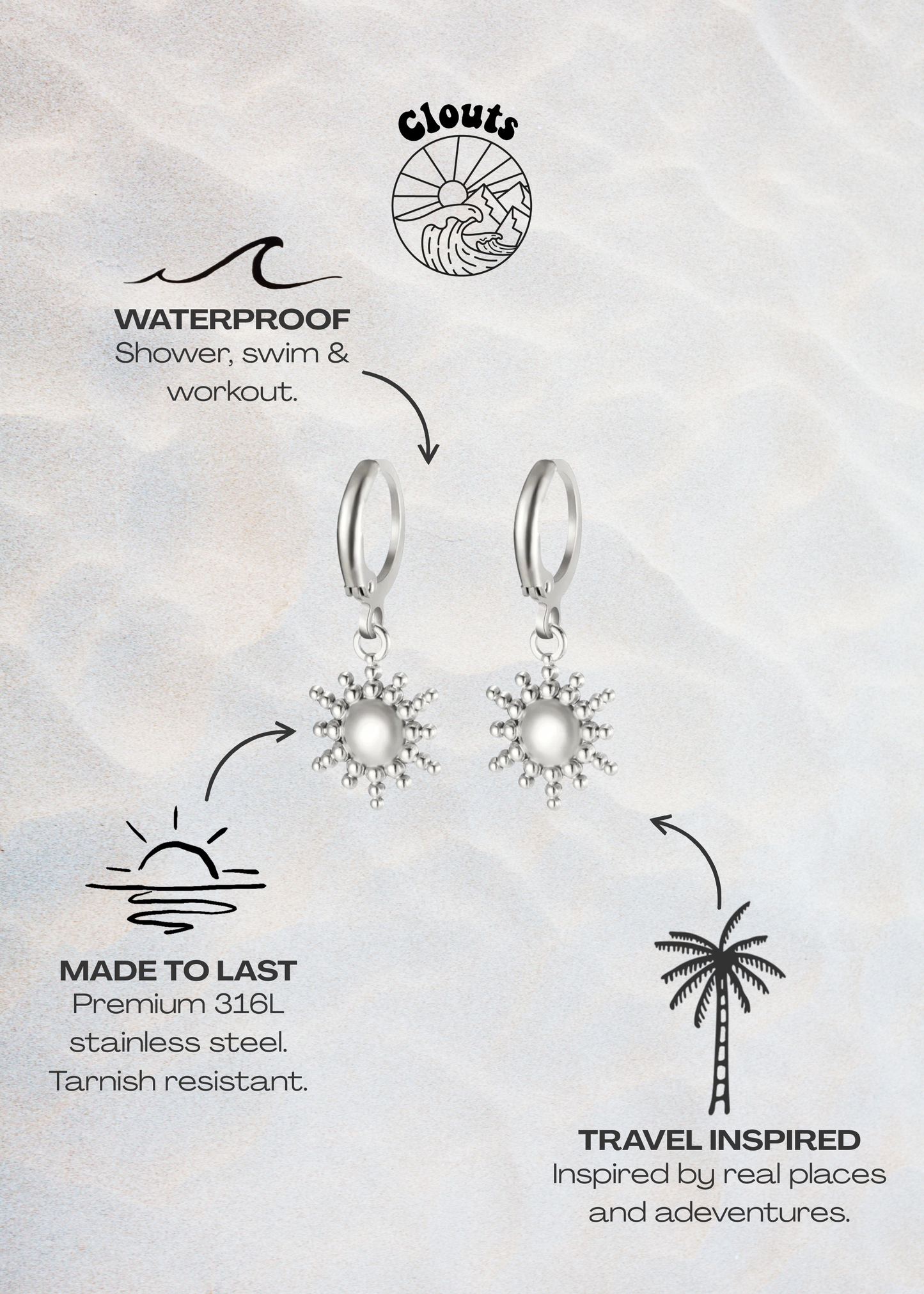 Sunrise Hoop Earrings - Silver