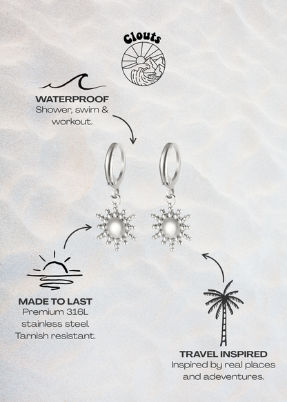Sunrise Hoop Earrings - Silver