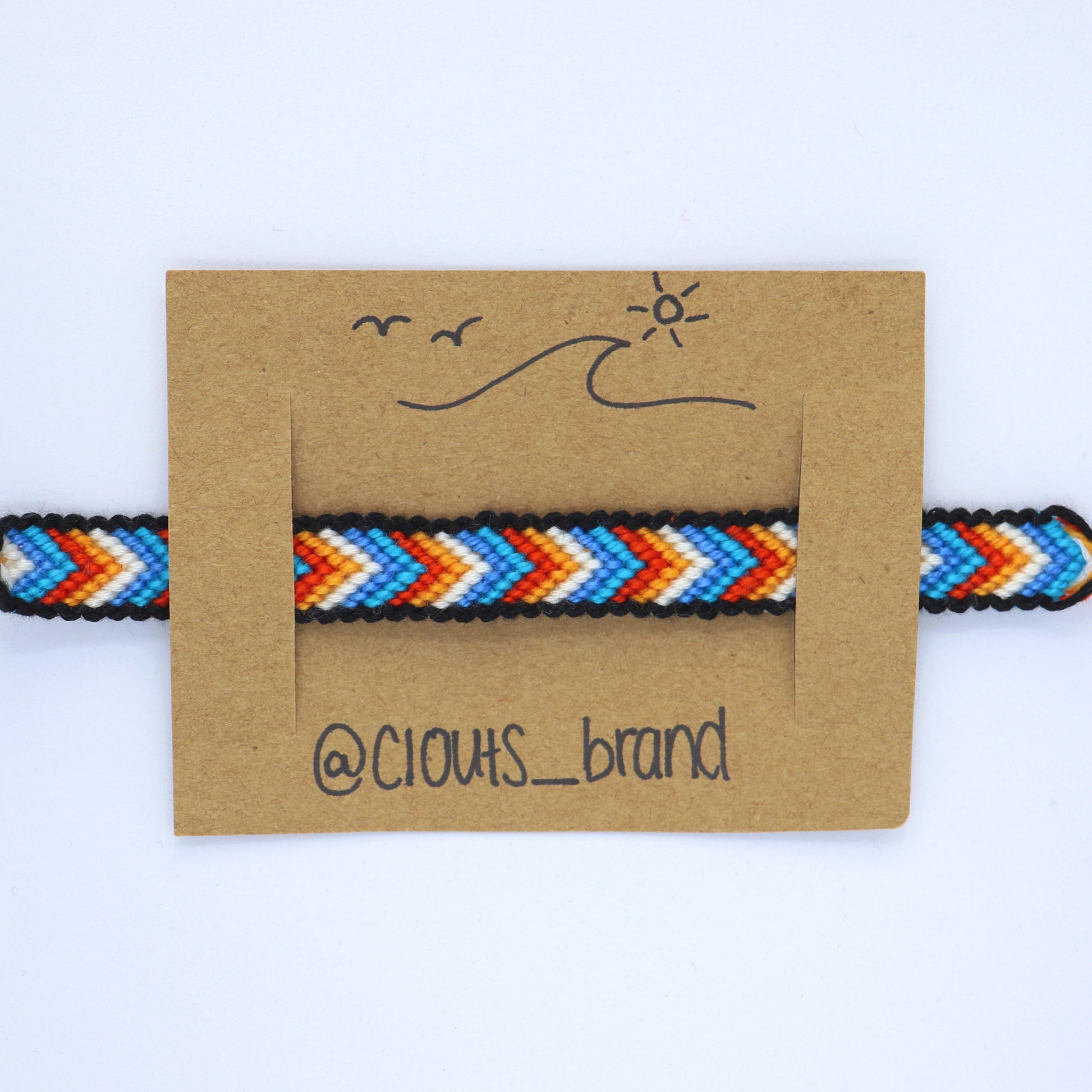 Outlined orange & blue V bracelet (5387303485590)